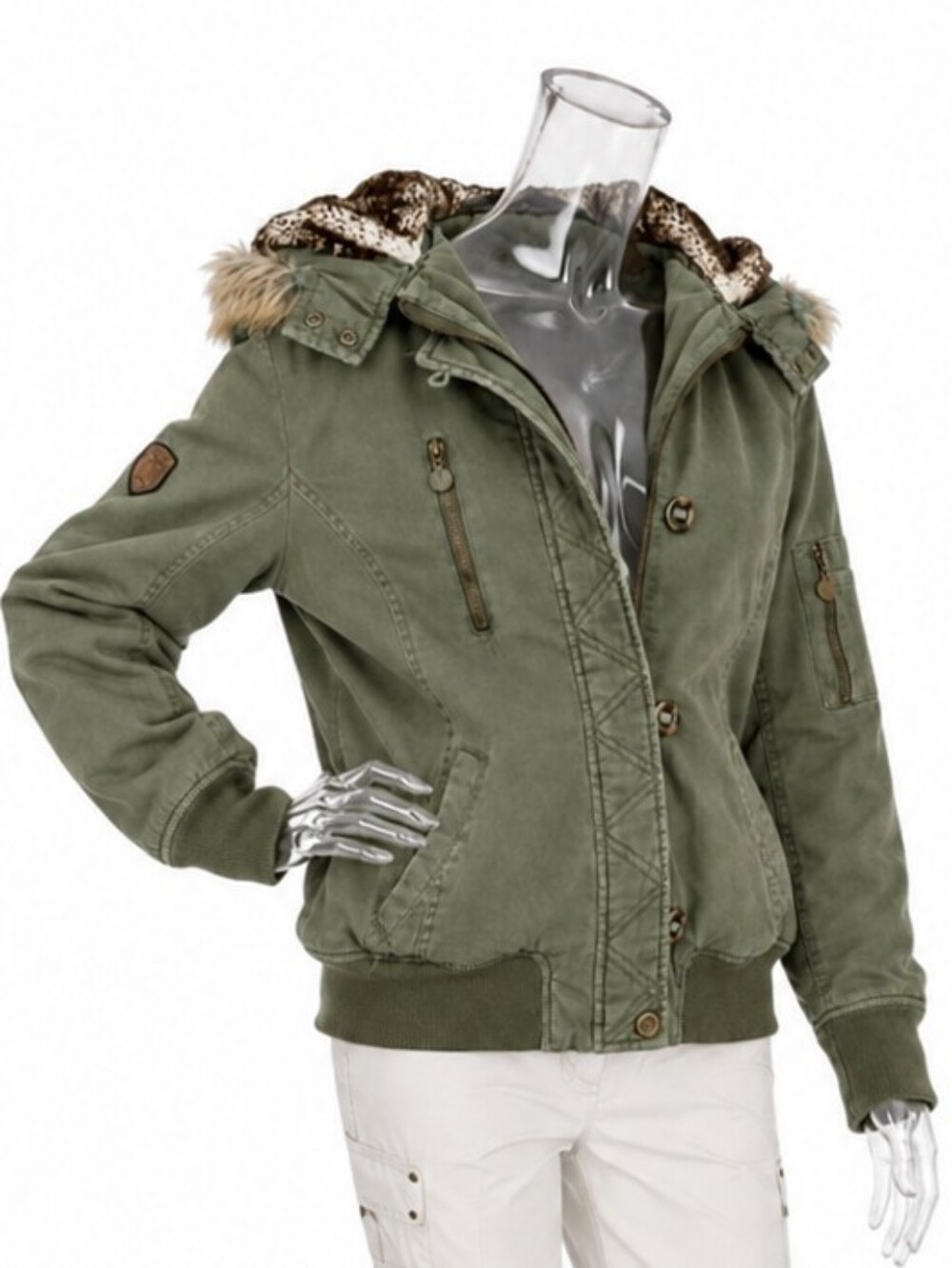 Urban Republic Collection women's faux fur-lined bomber jacket SKUW740